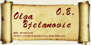 Olga Bjelanović vizit kartica